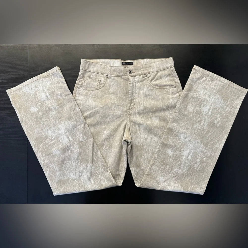 Zara Straight Leg Pants 50% Linen - Picture 3 of 11